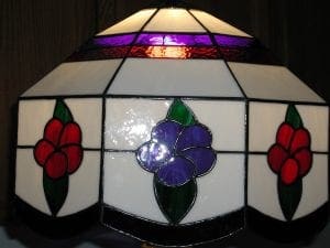stained glass lamp shade, flower design